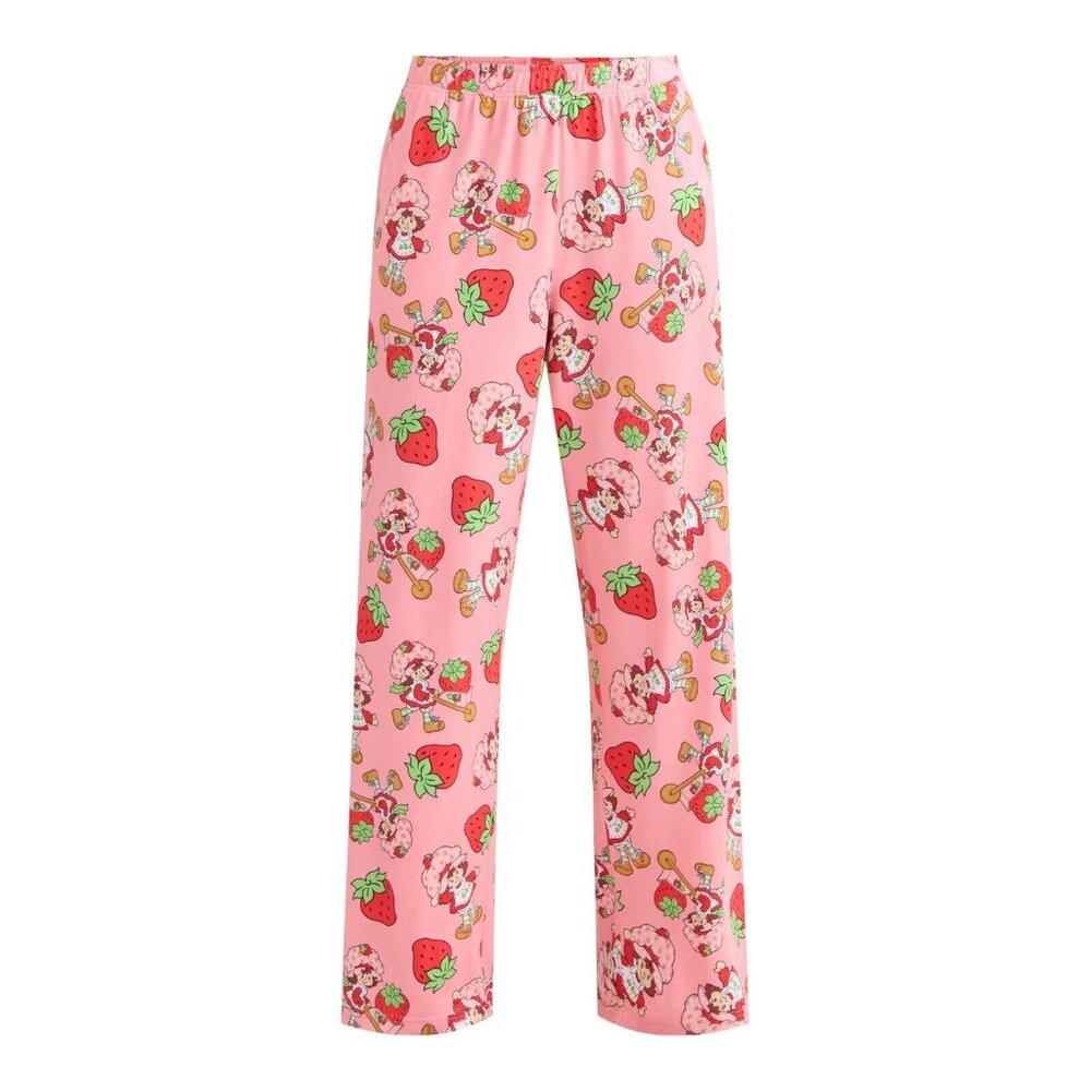 Strawberry Shortcake Womens Lounge Pajama Sleep Pant With Pockets XL 16-18 Pink